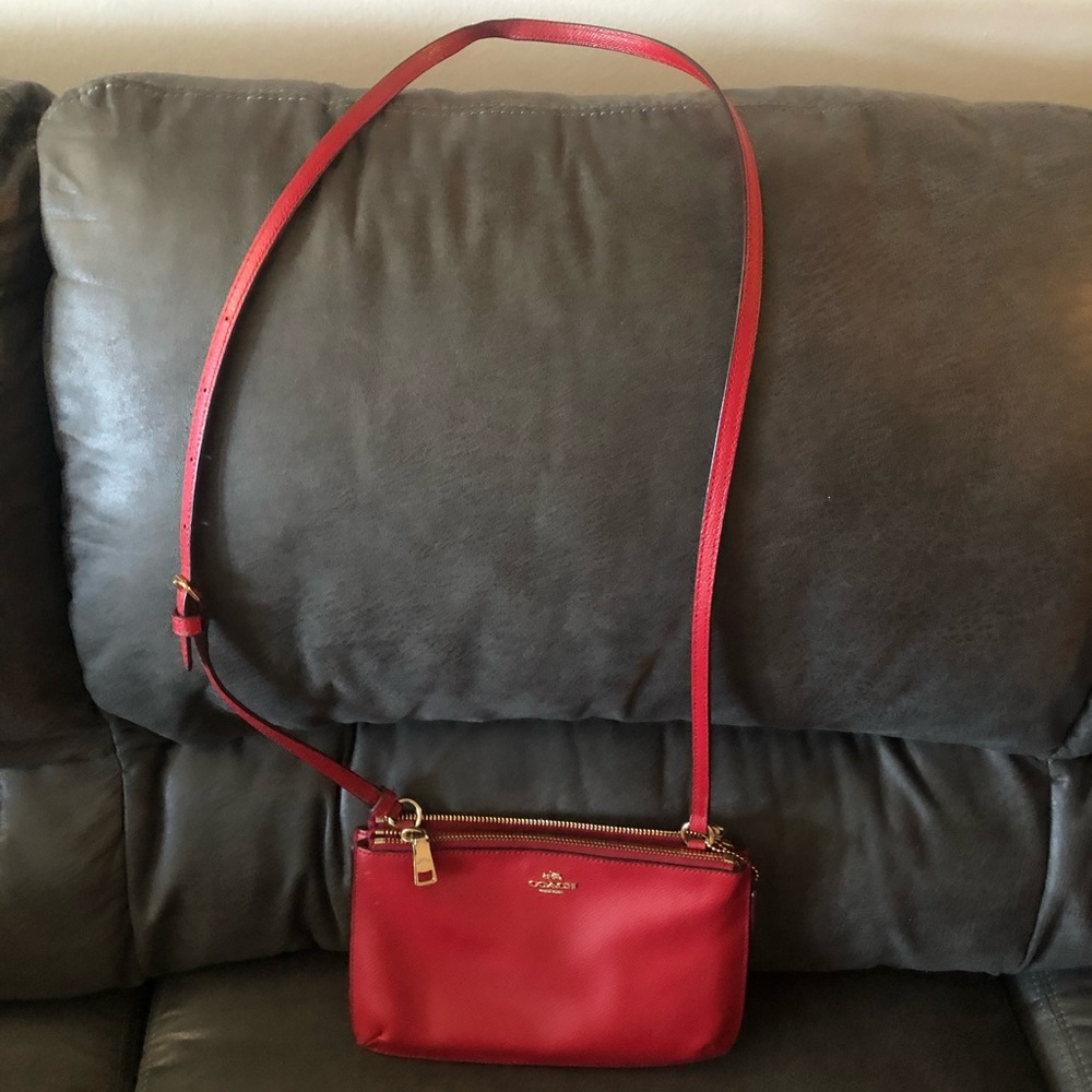 Coach Red Leather Crossbody Bag